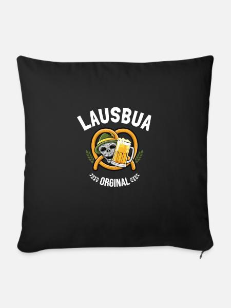 Lausbua Lederhosen - Sofakissen mit Füllung 45 x 45 cm - Schwarz