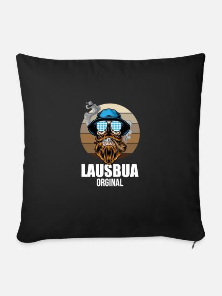 Lausbua Lederhosen - Sofakissen mit Füllung 45 x 45 cm - Schwarz