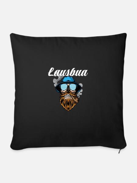 Lausbua Lederhosen - Sofakissen mit Füllung 45 x 45 cm - Schwarz