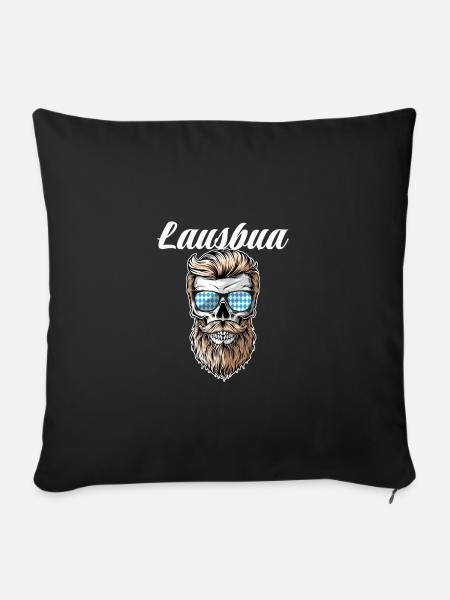 Lausbua Lederhosen - Sofakissen mit Füllung 45 x 45 cm - Schwarz