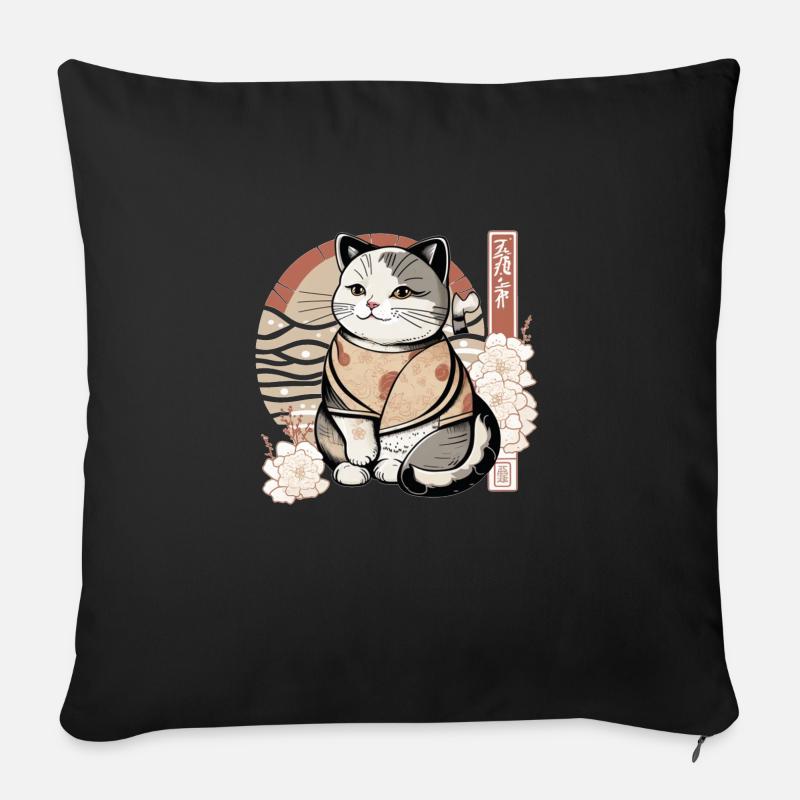 Edo Cat - Sofa pillow with filling 45cm x 45cm - black