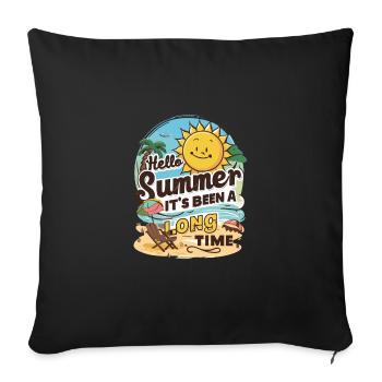 Bonjour l’été, cela fait longtemps qu’un - Coussin et housse de 45 x 45 cm - noir - Devant