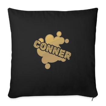 Prénom Conner - Coussin et housse de 45 x 45 cm - noir - Devant
