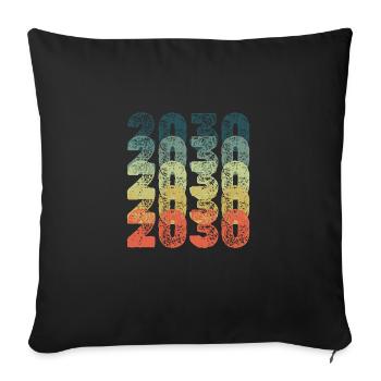 Year 2030 - Sofa pillow with filling 45cm x 45cm - black - Front