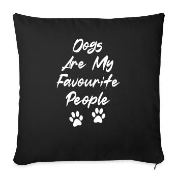 Dog man - Sofa pillow with filling 45cm x 45cm - black - Front