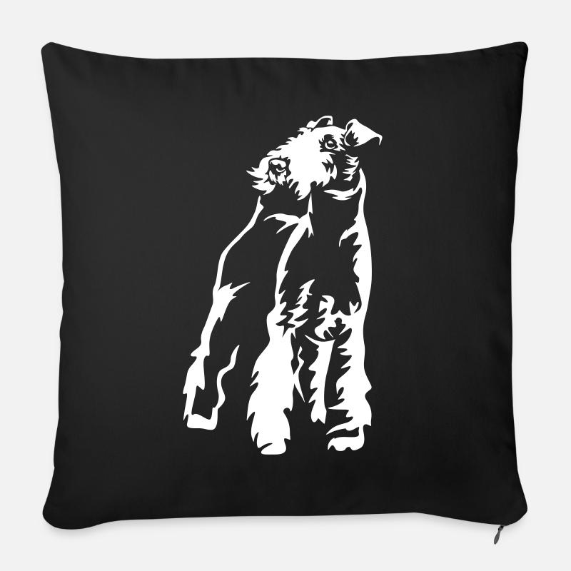 Foxterrier "Black Edition" - Sofakissen mit Füllung 45 x 45 cm - Schwarz