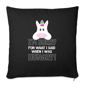 hungry Unicorn - Sofakissen mit Füllung 45 x 45 cm - Schwarz - Vorne