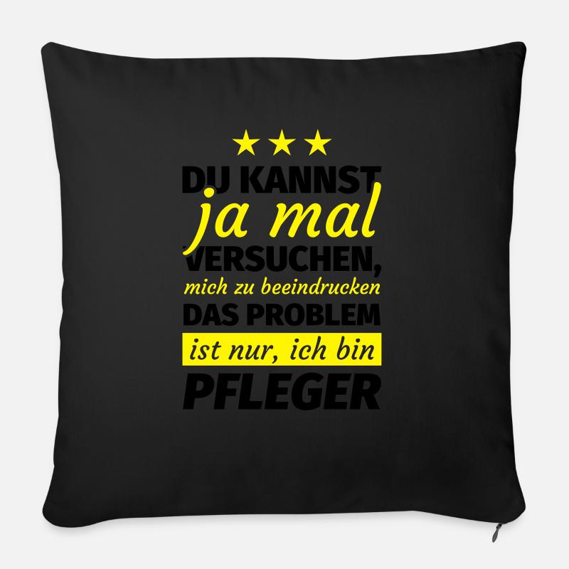 Pfleger Geschenk - Sofakissen mit Füllung 45 x 45 cm - Schwarz