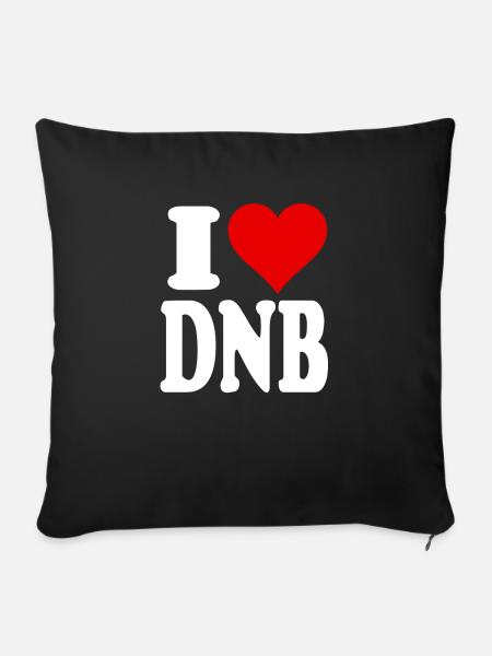 I LOVE DNB - Sofakissen mit Füllung 45 x 45 cm - Schwarz