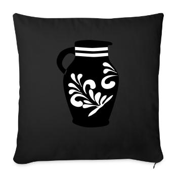 Bembel Motif - Sofa pillow with filling 45cm x 45cm - black - Front