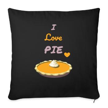 J’aime les vêtements / J’aime la tarte - Coussin et housse de 45 x 45 cm - noir - Devant
