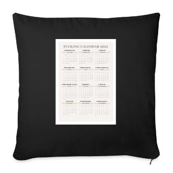 White and Beige Minimalist 2023 Calendar Planner - Sofakissen mit Füllung 45 x 45 cm - Schwarz - Vorne