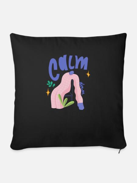 Calm down - Sofakissen mit Füllung 45 x 45 cm - Schwarz
