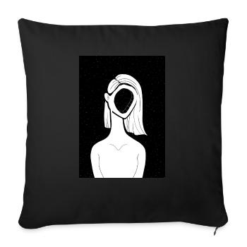 Woman in the universe - Sofa pillow with filling 45cm x 45cm - black - Front