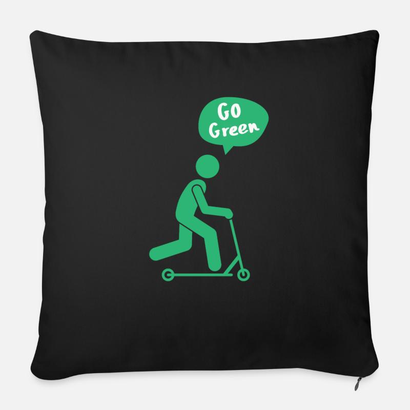Go Green E-Scooter - Sofakissen mit Füllung 45 x 45 cm - Schwarz