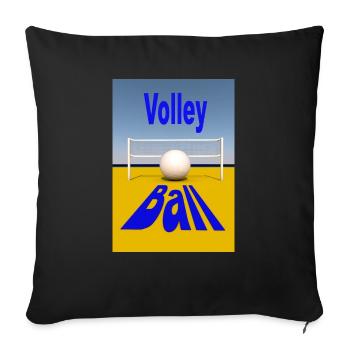 Volleyball - Sofakissen mit Füllung 45 x 45 cm - Schwarz - Vorne