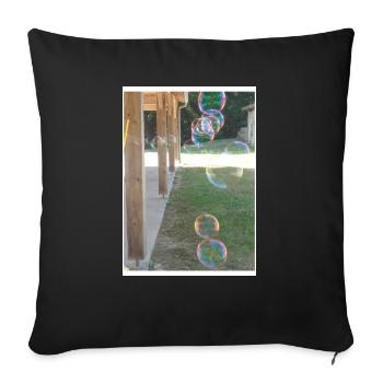 Série de bulles de savon en extérieur - Coussin et housse de 45 x 45 cm - noir - Devant