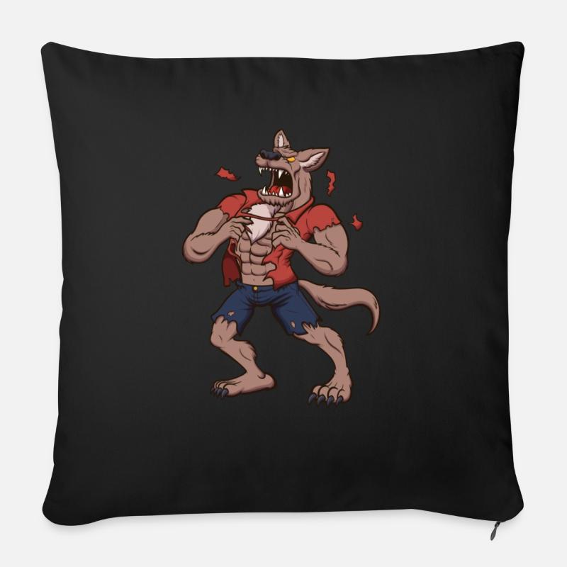 Heulender Werwolf - Sofakissen mit Füllung 45 x 45 cm - Schwarz