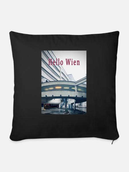 Hello Wien - Sofakissen mit Füllung 45 x 45 cm - Schwarz