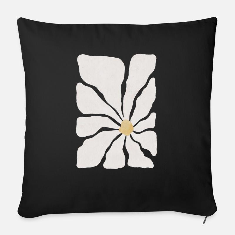 vintage Gänseblümchen - Sofakissen mit Füllung 45 x 45 cm - Schwarz