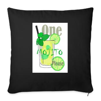 mojito please - Sofa pillow with filling 45cm x 45cm - black - Front