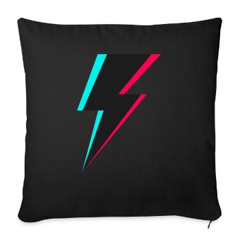 Lightning Logo - Sofa pillow with filling 45cm x 45cm - black - Front