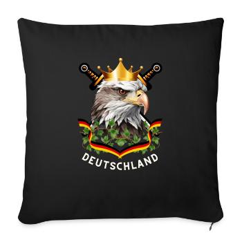 Deutschland Motiv mit Bannerschleife und Adler - Sofakissen mit Füllung 45 x 45 cm - Schwarz - Vorne