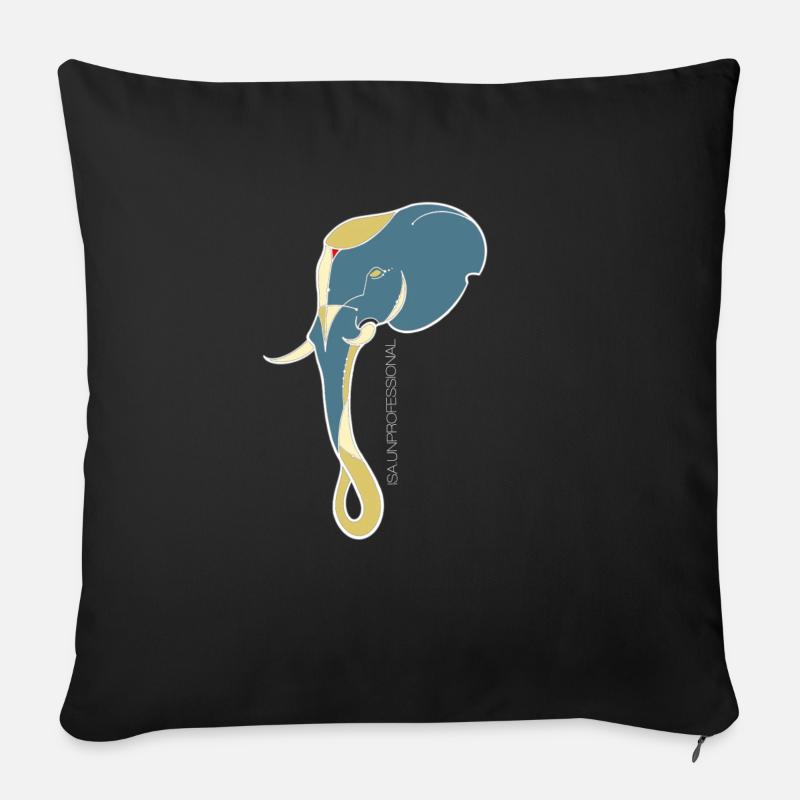 Éléphant coloré par Isa.unprofessional - Coussin et housse de 45 x 45 cm - noir