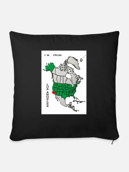 I´m from Los Angeles-Slogan - Sofakissen mit Füllung 45 x 45 cm - Schwarz