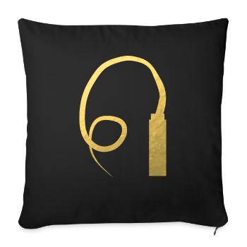 Fouet BDSM - Coussin et housse de 45 x 45 cm - noir - Devant