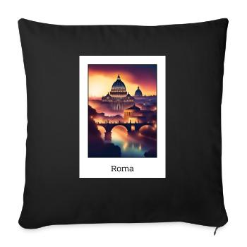 Roma - Sofakissen mit Füllung 45 x 45 cm - Schwarz - Vorne
