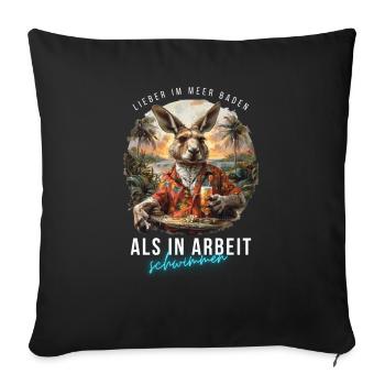 Kangaroo Lounger Vacation Fun Beach Summer Work - Sofa pillow with filling 45cm x 45cm - black - Front