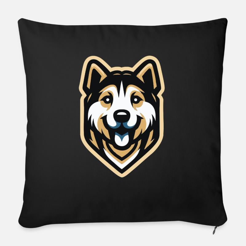 Husky ein treuer Freund - Sofakissen mit Füllung 45 x 45 cm - Schwarz