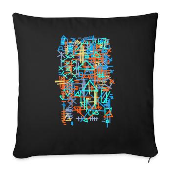 Pattern / Bauhaus carpet - Sofa pillow with filling 45cm x 45cm - black - Front