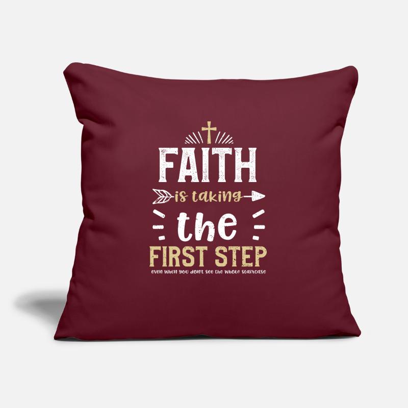 Faith is taking the first step e... Sofa pillow with filling 45cm x 45cm