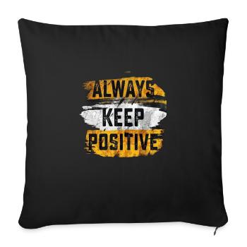 Positive Vibes Shirt, Nur Good Vibes, Positiv - Sofakissen mit Füllung 45 x 45 cm - Schwarz - Vorne