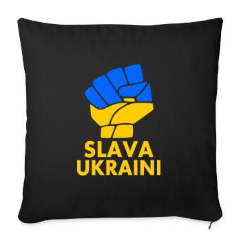 Slava ukraini - Sofa pillow with filling 45cm x 45cm - black - Front