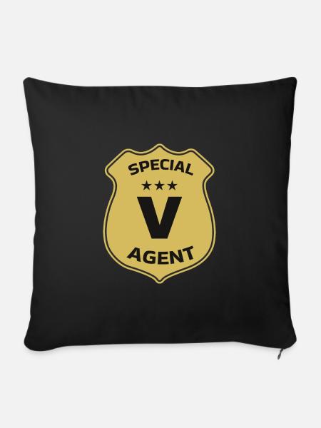 Special Agent V - Sofakissen mit Füllung 45 x 45 cm - Schwarz