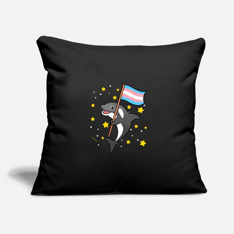 Trans Pride Orca Sofakissen mit Füllung 45 x 45 cm