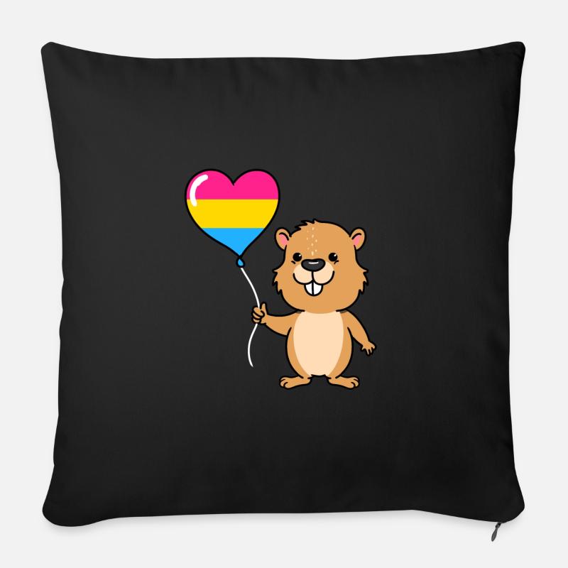 Biber Herzballon Pan Pride - Sofakissen mit Füllung 45 x 45 cm - Schwarz