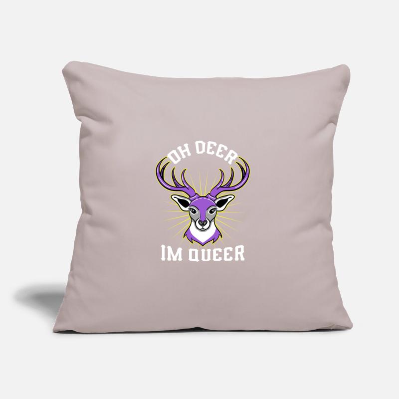 Oh Deer à Queer Nonbinary Pride Coussin et housse de 45 x 45 cm