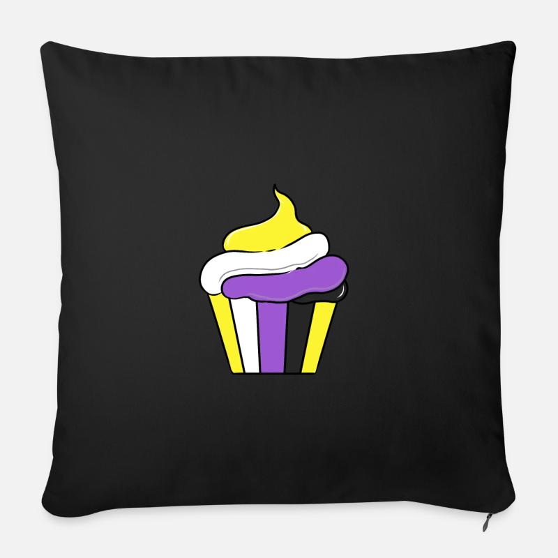 Nonbinary Cupcake Nonbinary Pride - Sofa pillow with filling 45cm x 45cm - black