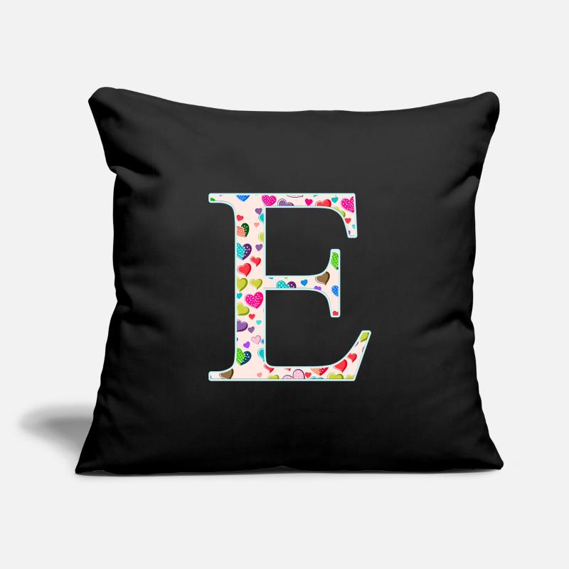 Customizable Monogram E Heart Pattern Sofa pillow with filling 45cm x 45cm