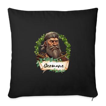 Germanen Motiv - Germane Krieger mit Efeurand - Sofakissen mit Füllung 45 x 45 cm - Schwarz - Vorne