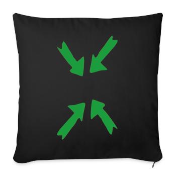 vert en point de mire - Coussin et housse de 45 x 45 cm - noir - Devant