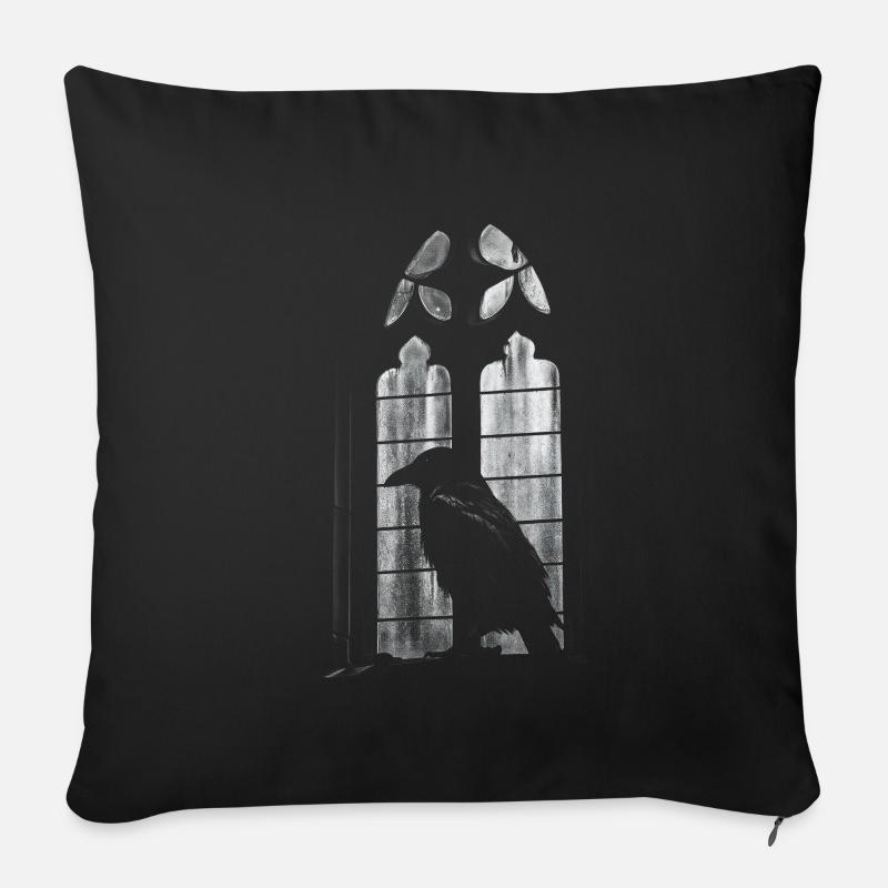 Raven window - Sofa pillow with filling 45cm x 45cm - black