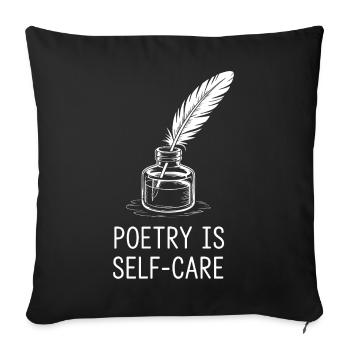 La poésie comme soin de soi - Coussin et housse de 45 x 45 cm - noir - Devant
