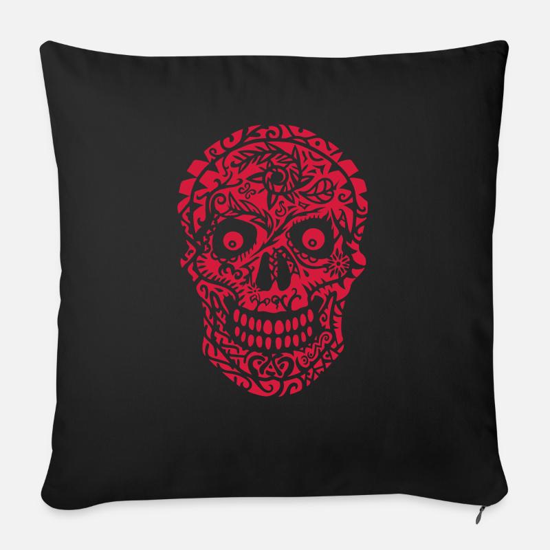 Tête de mort - Coussin et housse de 45 x 45 cm - noir