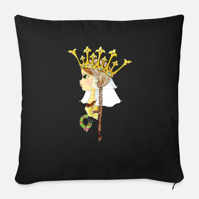 Prinzessin Hedwig - Sofakissen mit Füllung 45 x 45 cm - Schwarz
