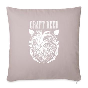 Love Craft Beer - Sofa pillow with filling 45cm x 45cm - light taupe - Front